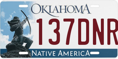 OK license plate 137DNR