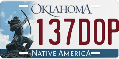 OK license plate 137DOP
