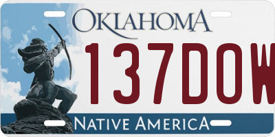 OK license plate 137DOW