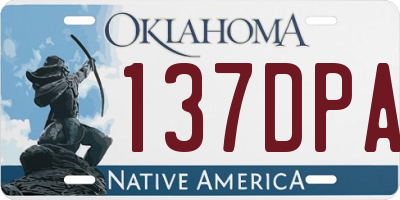 OK license plate 137DPA