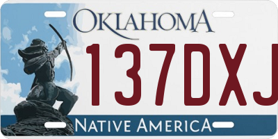OK license plate 137DXJ