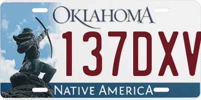 OK license plate 137DXV