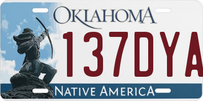OK license plate 137DYA