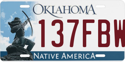 OK license plate 137FBW