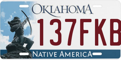 OK license plate 137FKB