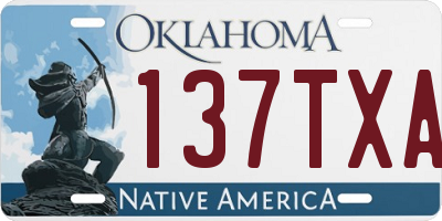 OK license plate 137TXA