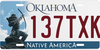 OK license plate 137TXK