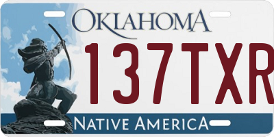 OK license plate 137TXR