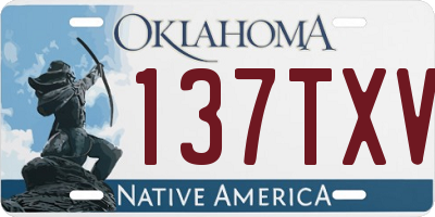 OK license plate 137TXV