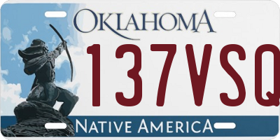 OK license plate 137VSQ