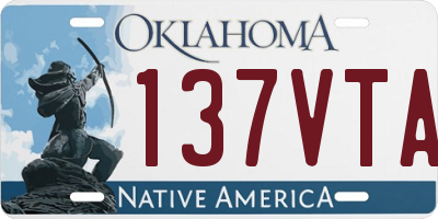 OK license plate 137VTA