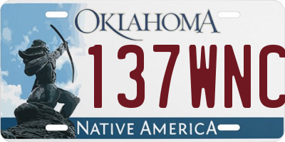 OK license plate 137WNC