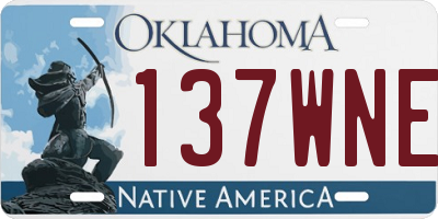 OK license plate 137WNE