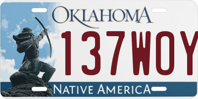 OK license plate 137WOY