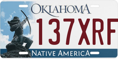 OK license plate 137XRF
