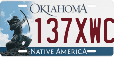 OK license plate 137XWC