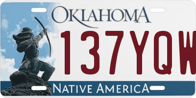 OK license plate 137YQW