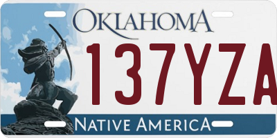 OK license plate 137YZA