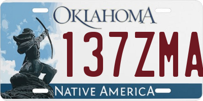 OK license plate 137ZMA