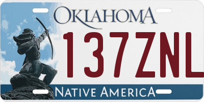 OK license plate 137ZNL