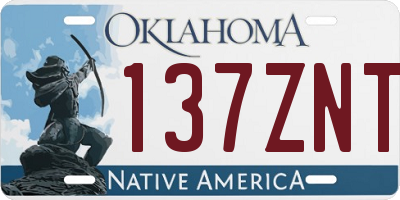 OK license plate 137ZNT