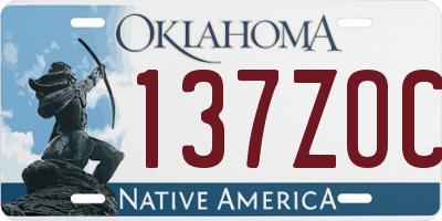 OK license plate 137ZOC