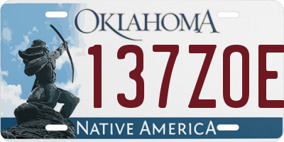 OK license plate 137ZOE