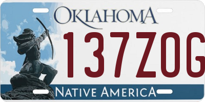 OK license plate 137ZOG