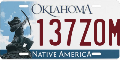 OK license plate 137ZOM