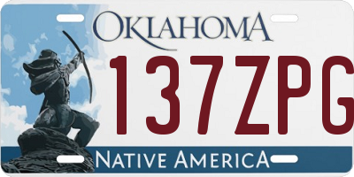 OK license plate 137ZPG