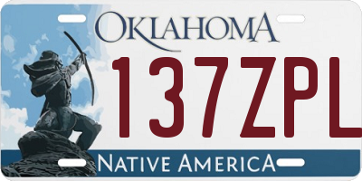 OK license plate 137ZPL