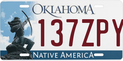 OK license plate 137ZPY