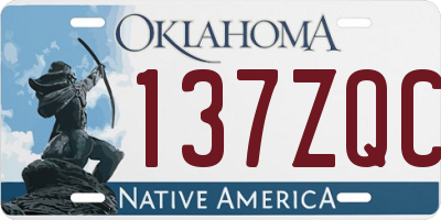 OK license plate 137ZQC