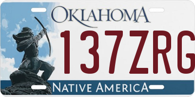OK license plate 137ZRG