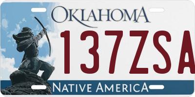 OK license plate 137ZSA