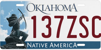 OK license plate 137ZSC