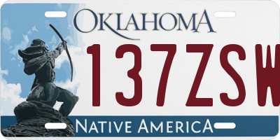 OK license plate 137ZSW