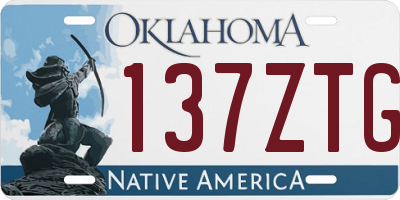 OK license plate 137ZTG