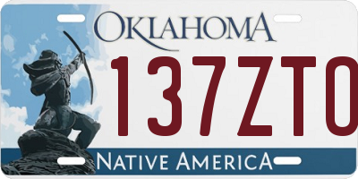 OK license plate 137ZTO
