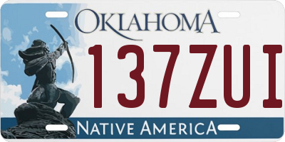 OK license plate 137ZUI