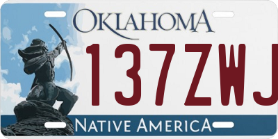 OK license plate 137ZWJ
