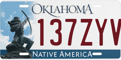 OK license plate 137ZYV