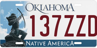 OK license plate 137ZZD