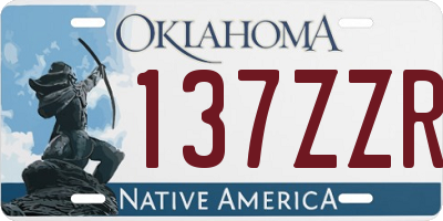 OK license plate 137ZZR