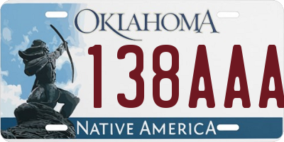 OK license plate 138AAA