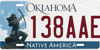 OK license plate 138AAE
