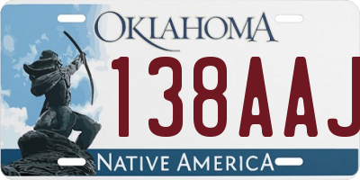 OK license plate 138AAJ