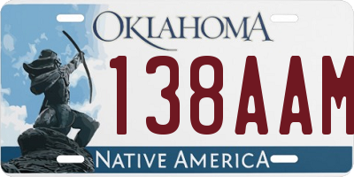 OK license plate 138AAM