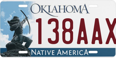OK license plate 138AAX