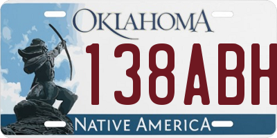 OK license plate 138ABH